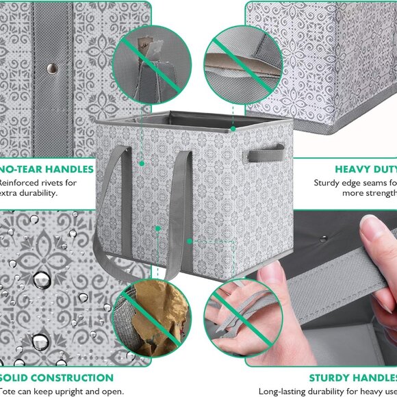 Reusable Grocery Bags [3 Pack],Large Grocery Tote Bag Water Resistant Shopping B - Picture 5 of 7